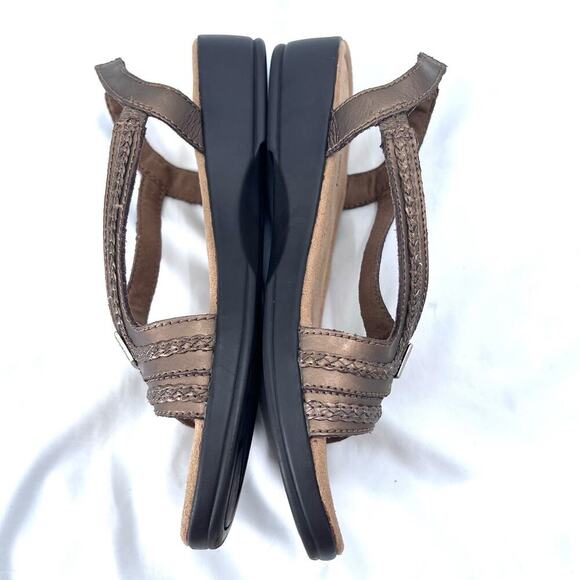 Minnetonka Galina Metallic Bronze Leather Slingback Sandals Womens 8 - Picture 4 of 6